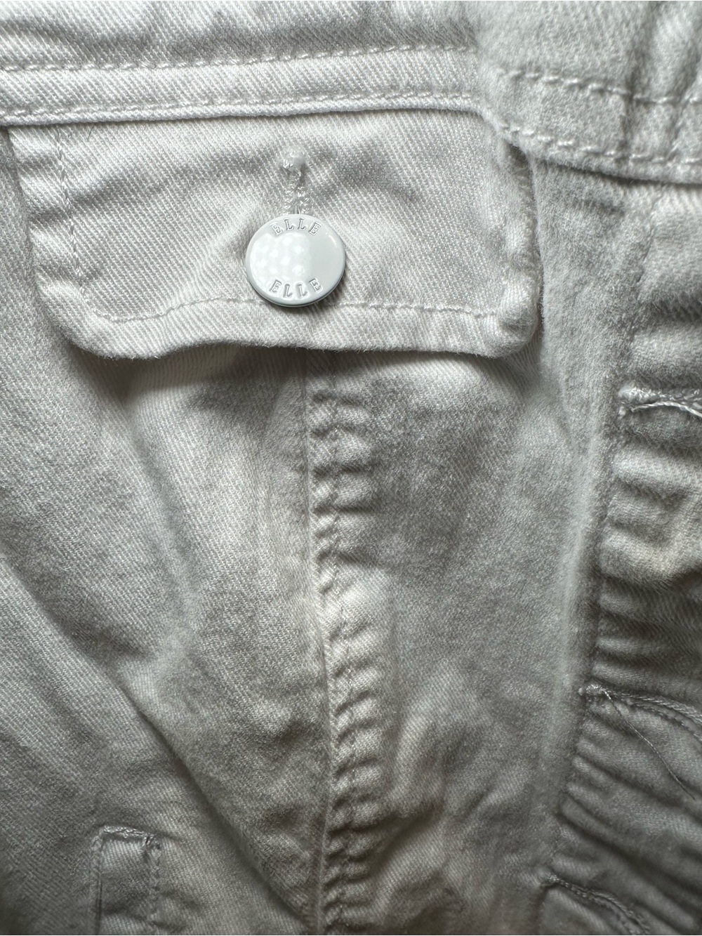 ELLE White Denim Jacket - Classic Style Size M - Picture 3 of 5